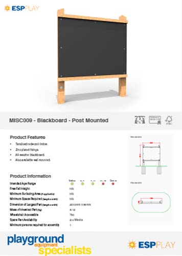 Blackboard Wall and Post Mounted Options Play Equipment